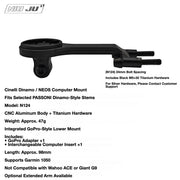 NIUJU Cinelli Dinamo Computer Mount — PASSONI NOVA CNC Aluminum Garmin Wahoo Mount — Compatible with Cinelli Dinamo / NEOS