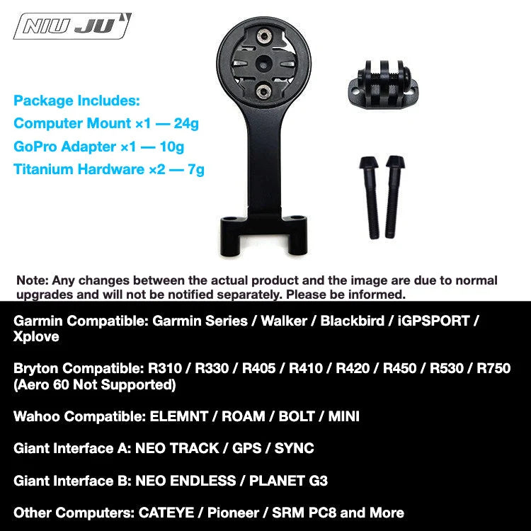 NIUJU Colnago V3 DEDA ZERO2 Computer Mount — Lightweight Garmin Wahoo Stem Mount