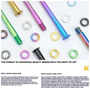 S-PARTS Titanium Thru Axle Kit for Cannondale SuperSix EVO (Front+Rear, Tool-Free Design) – 57.99g — 8 Anodized Colors
