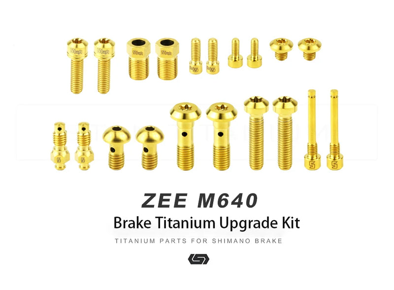 S-PARTS Titanium Brake Bolt Sets — Shimano SAINT M820 / ZEE M640 — ZEE M640 set of 20