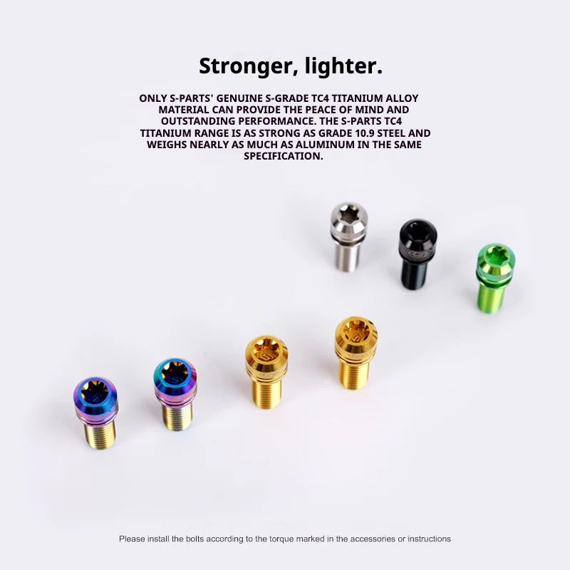 S-PARTS A2 M6 TC4 Titanium Bolts — 10–55mm — Multiple Colors