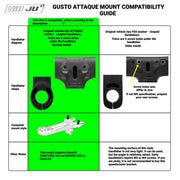GUSTO ATTAQUE Integrated Handlebar Computer Mount — Garmin Wahoo Aero Bike Mount Extension