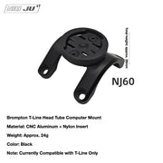 NIUJU Brompton T-Line Computer Mount — Titanium Brompton Garmin GoPro Adapter