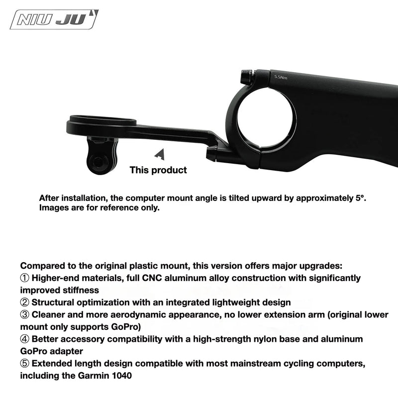 PAVEWAY Giant Contact SL Aero Computer Mount — Titanium Bike Computer Mount for New Giant Propel
