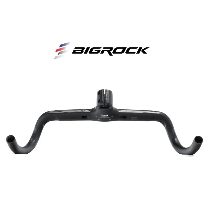 BIGROCK Carbon Fiber Integrated Gravel Handlebar with Stem – Flared Drop Bar for Gravel Bikes