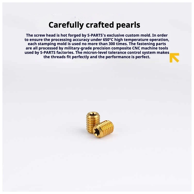 S-PARTS T15 M6 Flat-Bottom Titanium Set Screws — L8/L10/L12/L16