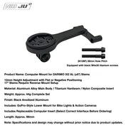 NIUJU Darimo IX2 AL / IX4 Computer Mount — Aluminum Garmin Wahoo GoPro Mount