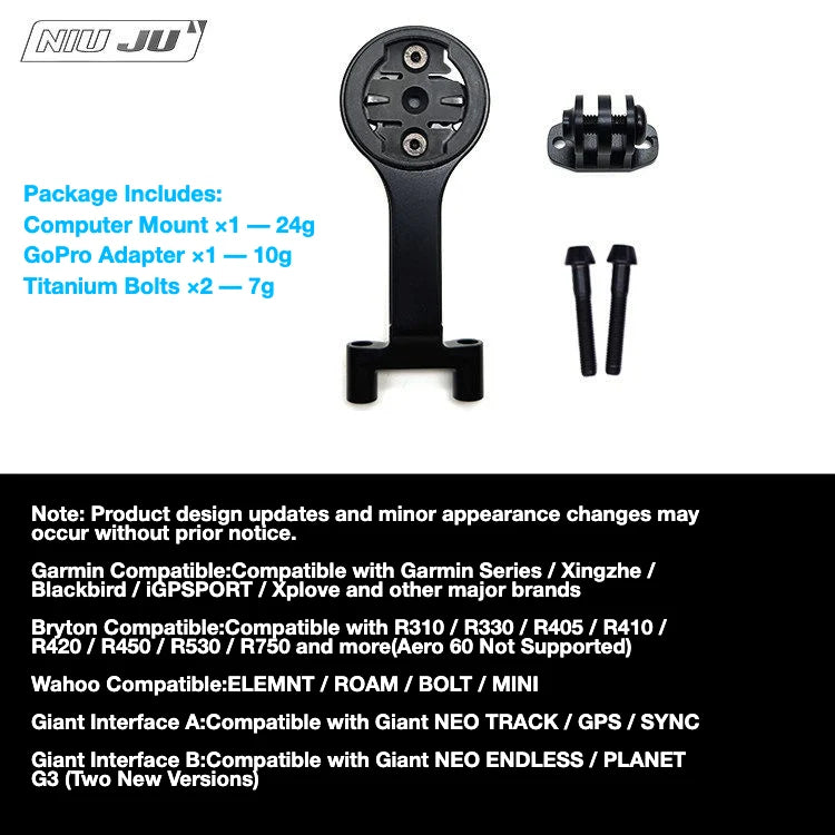 NIUJU Computer Mount for Cervélo A029 Alloy S3 Stem — S Series Garmin Wahoo Mount