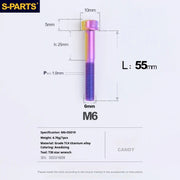 S-PARTS A3 M6 Titanium Bolts — 8–120mm — Candy — L55mm