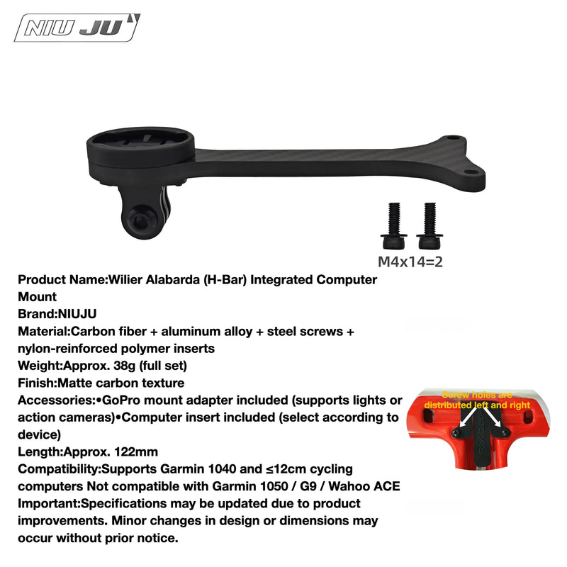 Wilier Cento10PRO AIR & Alabarda Integrated Cockpit Computer Mount — Wahoo Compatible Aero Mount