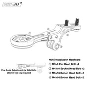 NIUJU Computer Mount for Cannondale MOMO Integrated Handlebar — LAB71 Garmin 1050 Extension Mount