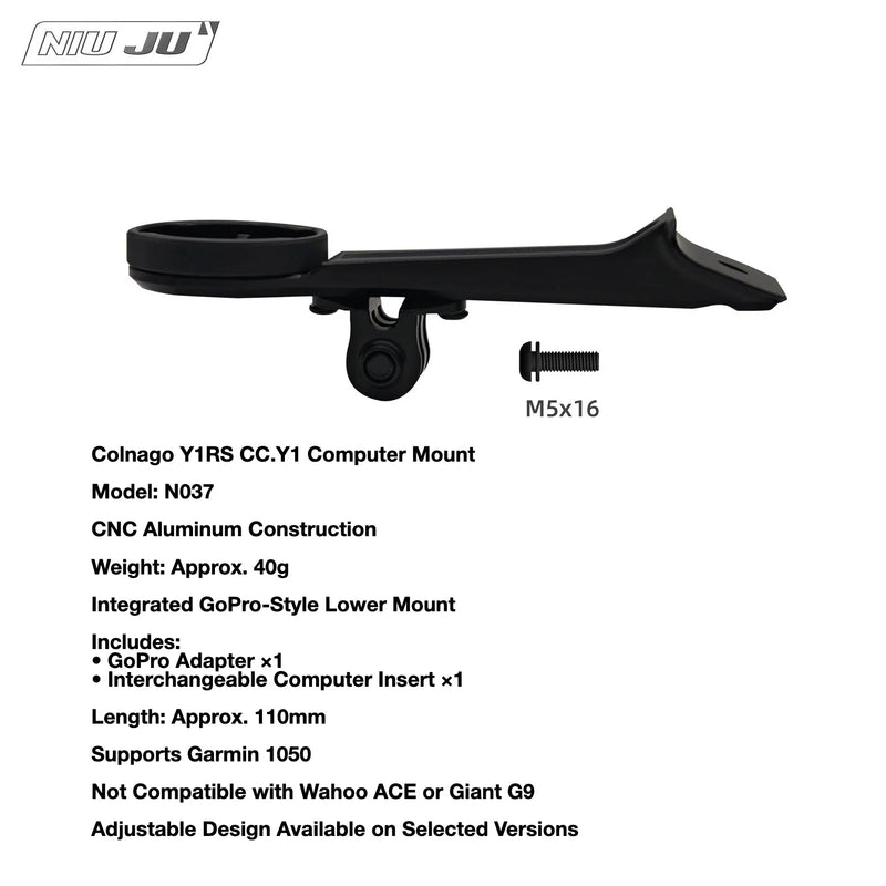NIUJU Colnago Y1RS CC.Y1 Computer Mount — Garmin 1050 Wahoo Integrated Cockpit Mount