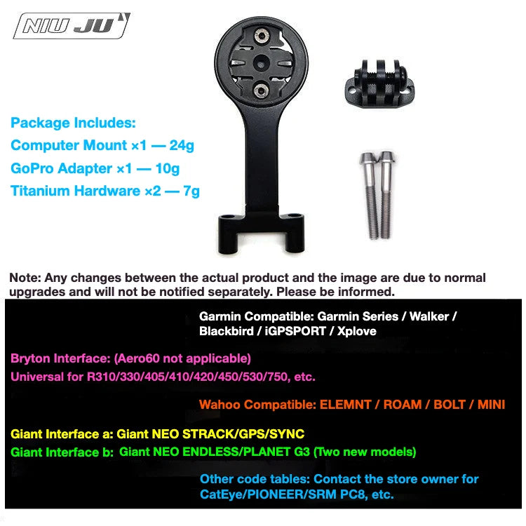 NIUJU DEDA M35 Computer Mount — Lightweight CNC Garmin Wahoo Stem Mount