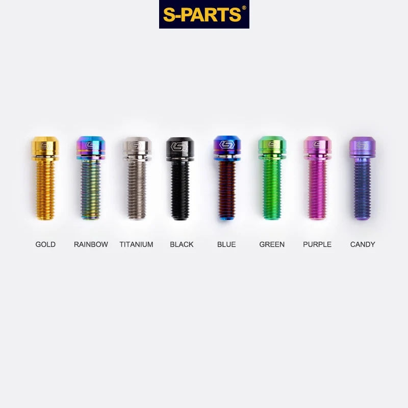 S-PARTS A2 M6 TC4 Titanium Bolts — 10–55mm — Multiple Colors