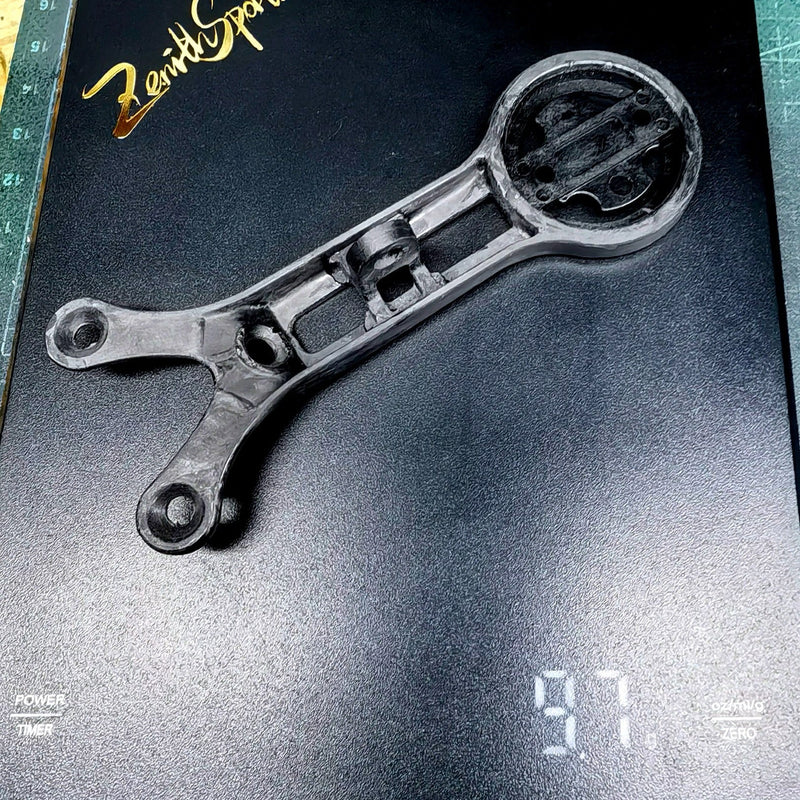 Carbon Computer Mount for Bigrock V2 Integrated Handlebar — 10g — With Under Mount (Light / GoPro Compatible)