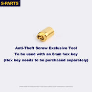 S-PARTS M6 Titanium Anti-Theft Upper Pump Bolts — Brembo — 20–35mm — Anti-Theft Screw M6 Special Tool - Gold (1 piece) / Gold
