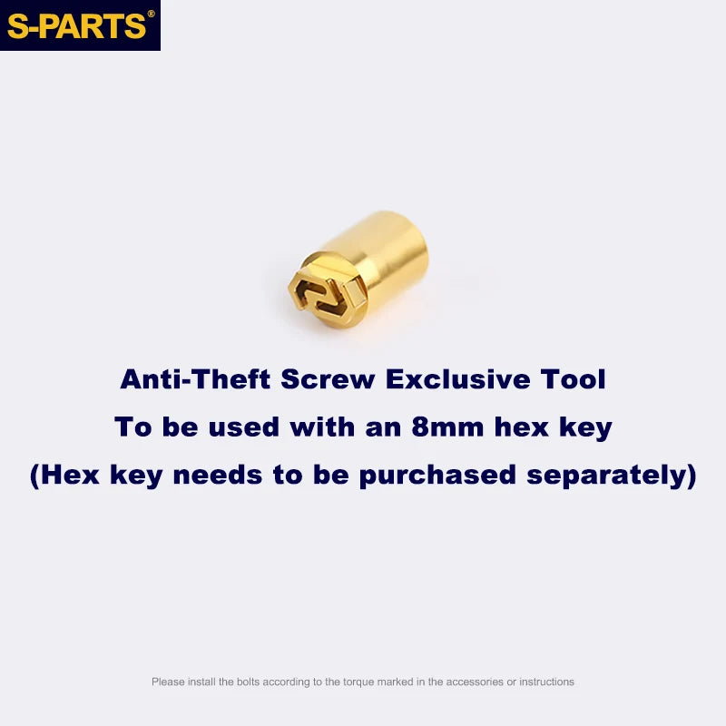 S-PARTS M6 Titanium Anti-Theft Upper Pump Bolts — Brembo — 20–35mm — Anti-Theft Screw M6 Special Tool - Gold (1 piece) / Gold