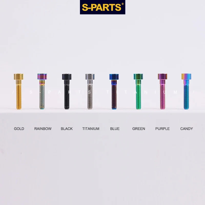 S-PARTS M6 Titanium Stem & Caliper Bolts — 30–70mm — 5mm Hex