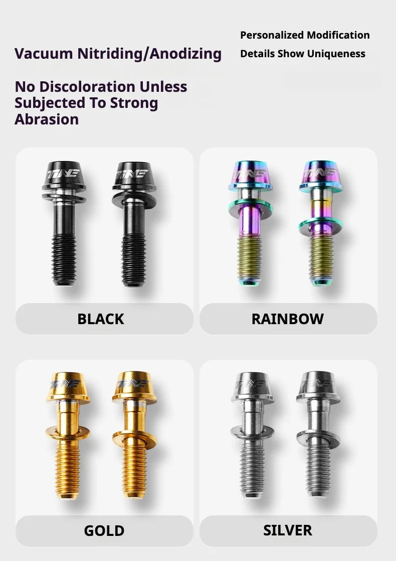 TiNE Titanium Stem Bolts M5×18 (Pair of 2) — CNC Bolts for Stems & Integrated Handlebars