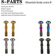S-PARTS Titanium Derailleur Body Bolts — Shimano R9170 / R8070 / M9000 / M8100 — M8100 special mountain body screw B×2