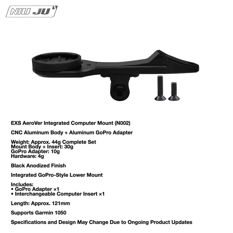 NIUJU EXS AeroVer Computer Mount — High-Strength Garmin 1050 Integrated Cockpit Mount