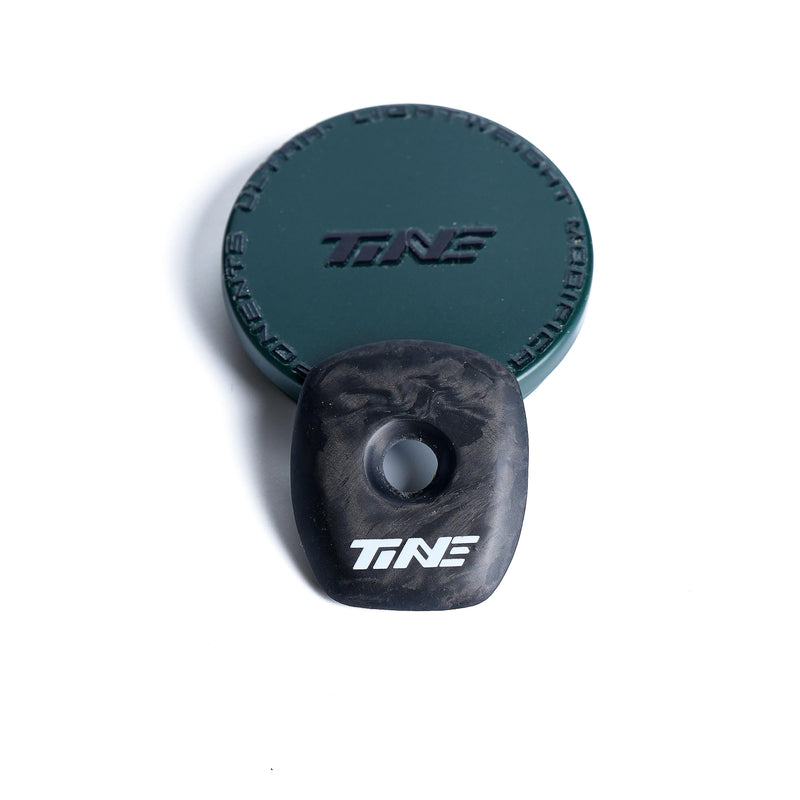 TiNE Carbon Fiber ROVAL Headset Cap — Hand-Painted Designs — Ultra-Light Carbon White