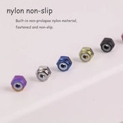 S-PARTS Titanium Self-Locking Flange Nuts — M4 / M5 / M6 / M8 / M10 / M12