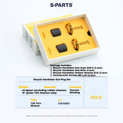 S-PARTS Titanium Expanding Bar End Plug Set — Titanium Bar End Plug Set – Gold