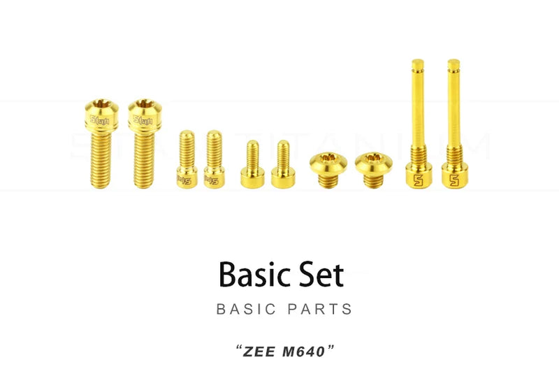 S-PARTS Titanium Brake Bolt Sets — Shimano SAINT M820 / ZEE M640 — ZEE M640 Base set 10 PCS