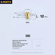 S-PARTS A3 M6 Umbrella Head Step Bolts — Gold — 36 Specifications — L12 D16 step screws D7.8 H5