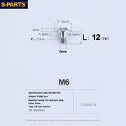 S-PARTS A3 M6 Umbrella Head Step Bolts — Titanium — 36 Specifications — L12 D16 step screws D7.8 H5