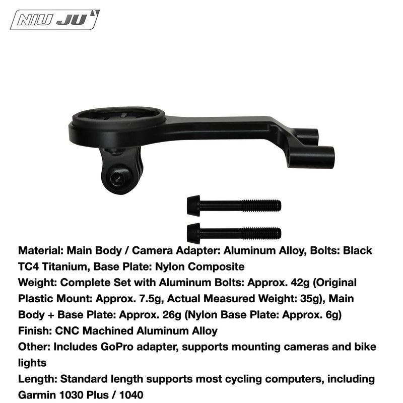 PAVEWAY Giant Contact SL Aero Computer Mount — Titanium Bike Computer Mount for New Giant Propel