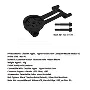 Extralite HyperStem HyperStealth Computer Mount — Lightweight Garmin Aero Bike Mount Extension — Version II