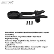 BIGROCK Gen 2 Integrated Handlebar Computer Mount — Garmin Edge 1050 Compatible Aero Bike Mount