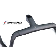 BIGROCK Carbon Fiber Integrated Gravel Handlebar with Stem – Flared Drop Bar for Gravel Bikes