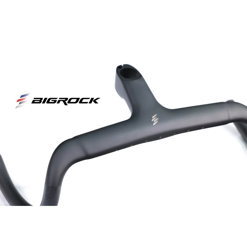 BIGROCK Carbon Fiber Integrated Gravel Handlebar with Stem – Flared Drop Bar for Gravel Bikes