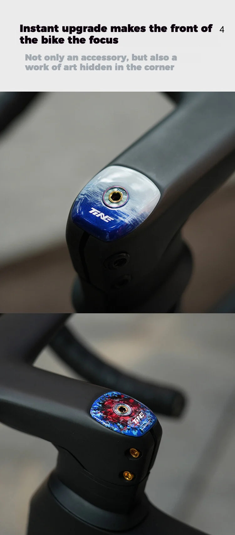 TiNE Carbon Headset Cap for Specialized SL8 Integrated Handlebar — FDJ & Quick-Step Edition