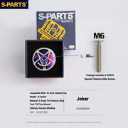 S-PARTS Titanium OD2 34.9 mm Laser Headset Cap — CNC Machined — Multiple Designs Available — Joker (Set) Rainbow