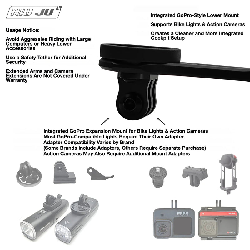 NIUJU DEDA Superleggero RS Computer Mount — Lightweight CNC Garmin Wahoo Mount