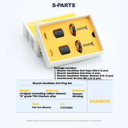 S-PARTS Titanium Expanding Bar End Plug Set — Titanium Bar End Plug Set – Rainbow