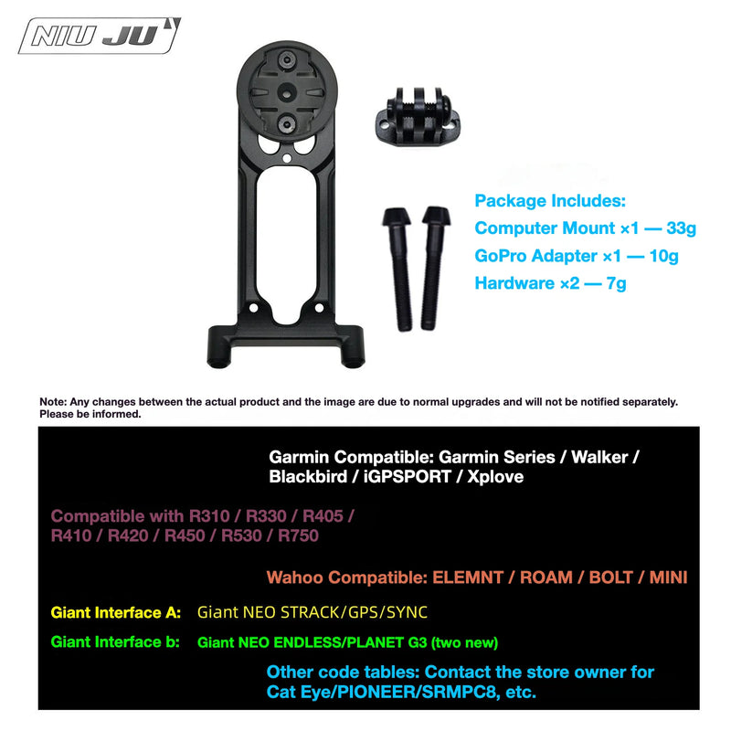 NIUJU DEDA Vinci DCR Stem Computer Mount — Garmin Wahoo GoPro Integrated Mount