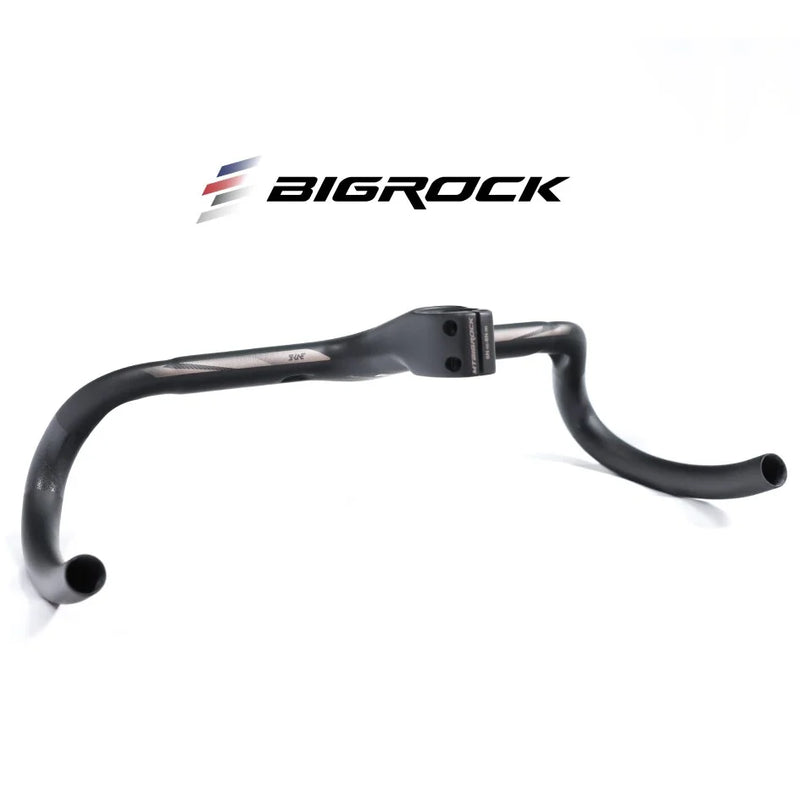 BIGROCK Carbon Fiber Integrated Gravel Handlebar with Stem – Flared Drop Bar for Gravel Bikes