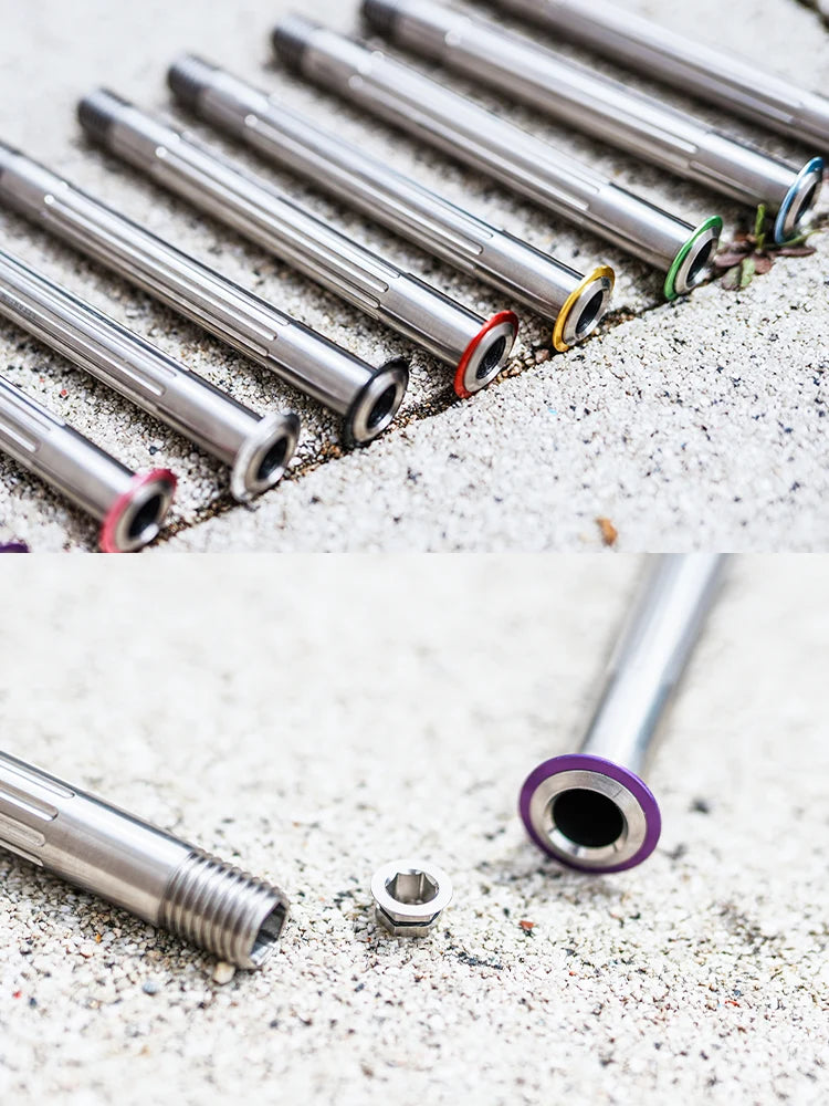 Chaser Ultralight Titanium Thru Axle Set for GIANT TCR & Propel — TC11 Titanium — 116mm/161mm — 37g Per Pair
