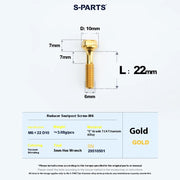 S-PARTS M6 Titanium Seatpost Step-Down Bolt & Nut Kit — 22 / 30 / 35 / 40mm — Gold / 22mm