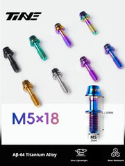 TiNE Titanium Stem Bolts M5×18 (Pair of 2) — CNC Bolts for Stems & Integrated Handlebars