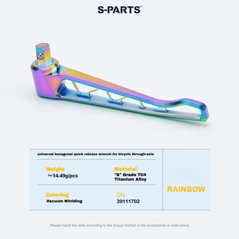 S-PARTS Titanium Thru Axle Kit for CANYON CFR (Front + Rear, Tool-Free — Titanium Thru-Axle Quick Release Lever / Rainbow