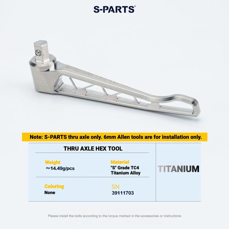 S-PARTS Titanium Quick Release Thru Axle for Specialized Road Bikes — Lightweight — Titanium Thru Axle Tool(Sold Separately）