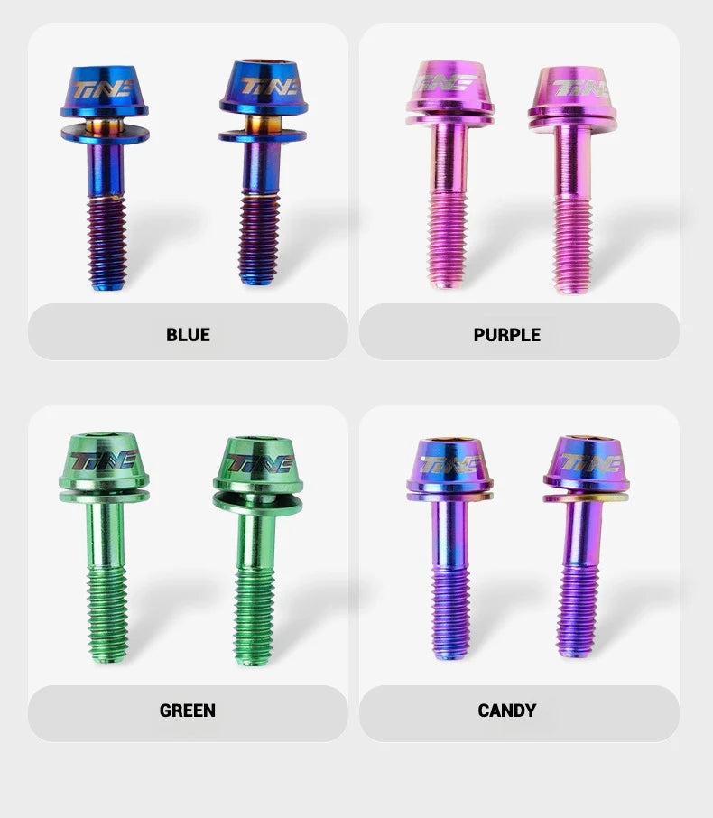 TiNE Titanium Alloy Screws for DARIMO Nexum Drag Integrated Handlebar – M4×16 Stem Bolts (8 Colors)