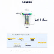 S-PARTS M6 Titanium Road Shifter Clamp Bolt & Nut — Shimano / SRAM — Bolt (M6x11.5mm) / Rainbow