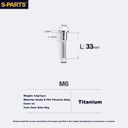 S-PARTS M6 Titanium Seatpost Clamp Bolt — Trek — L33 D12 / L35 D10 — M6 L33 D12